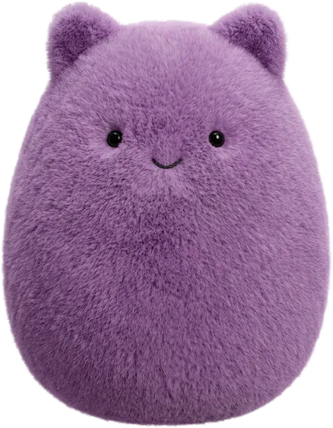 Norbert, the purple plush cat mascot